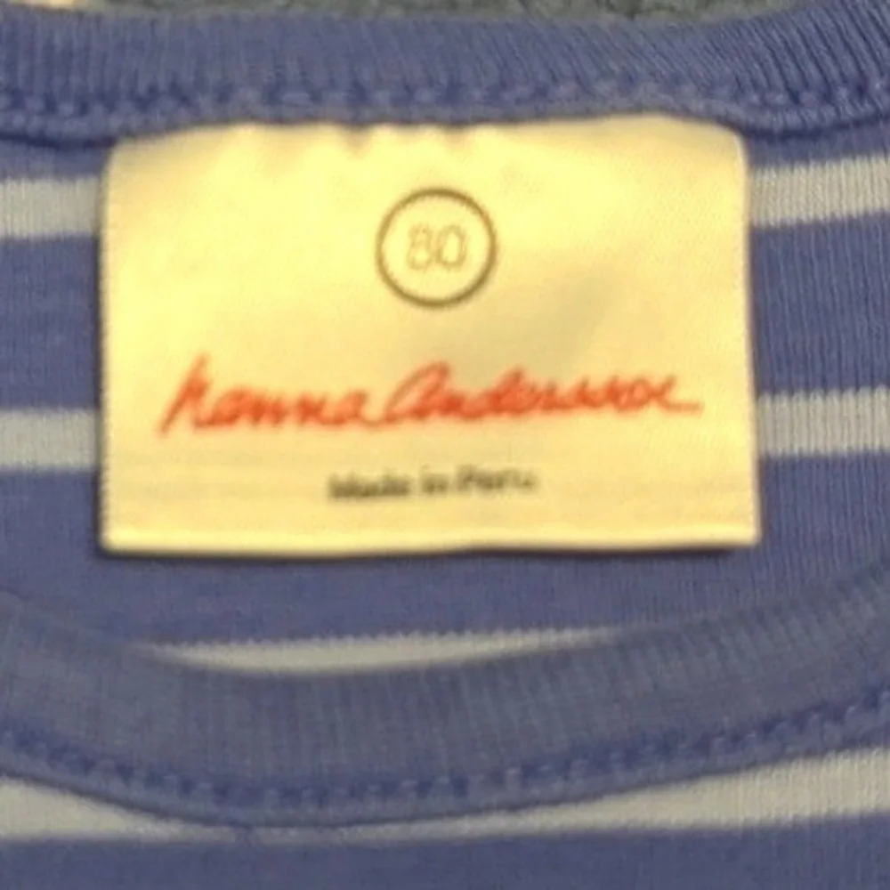 Hanna Andersson Girls Blue Striped Long Sleeve Cotton Knit Dress Size 80 ~18-24M
